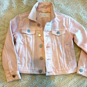 Pink size 6 denim jacket